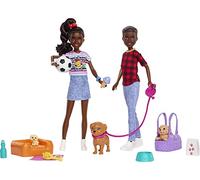Barbie It Takes Dos Playset con Jackson & Jayla Twins Muñecas y 13 Piezas de narración de Historias, Incluyendo 3 Cachorros y Accesorios, Juguete para niños de 3 años y más