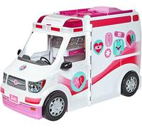 Barbie Juego de Ambulancia y Clínica - Convertible - 20+ Accesorios - Luces y Sonidos - No Incluye Muñeca - +60 cm - Regalo para Niños de 3+ Años, FRM19