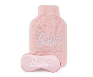 Barbie Juego de Bolsa de Agua Caliente y Máscara para los Ojos | Almohadilla térmica peluda rosa para damas y niñas y cubierta para ojos de satén para dormir | Paquete de regalo