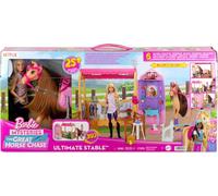 Barbie - Juego de establo, con muñeca y caballo, 6 áreas de juego y 25 acceso...