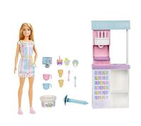 Barbie Juego de Heladería con Muñeca Rubia - Función de Hacer Helados - 2 Masas y Accesorios - Muñeca: 30,48 cm - Regalo para Niños de 3+ Años, HCN46