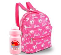 Barbie Juego de mini mochila para niños, mochila Barbie de piel sintética de 10 pulgadas con bolsillo frontal y botella de agua | Paquete de mochila Barbie para niñas, Varios colores, Barbie Mini