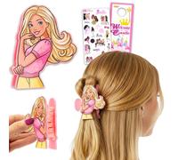 Barbie Juego de pinzas para el pelo, paquete de accesorios con pinza para niñas y calcomanías, más | Accesorios para el cabello Barbie para mujeres, niñas y niños
