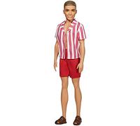 Barbie Ken 60 Aniversario Muñeco con bañador y Camisa a la Moda, Regalo para niñas y niños +3 años (Mattel GRB42)