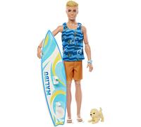 Barbie Ken con Tabla de Surf Muñeco con Accesorios de Juguete, +3 años (Mattel HPT50)