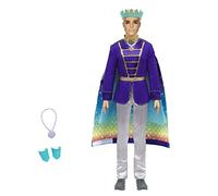 Barbie Ken Dreamtopia Muñeco príncipe tritón, con Accesorios y Capa transformable en Cola de tritón (Mattel GTF93)