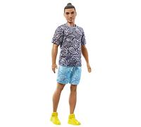 Barbie Ken Fashionista Muñeco con Look Estampado Bandana y Accesorios de Moda, Juguete +3 años (Mattel HJT09)