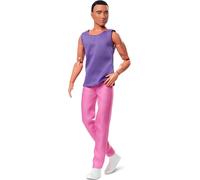 Barbie Ken Signature Looks Moreno Muñeco articulado con Pantalones Largos y Camiseta de Tirantes, Juguete de colección de Moda, Regalo +16 años (Mattel HJW84)