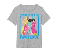 Barbie - La positividad es poderosa Groovy Group Camiseta, Mujer Tallas Grandes, Gris Jaspeado, 5XL Grande