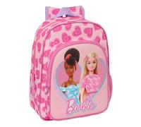 BARBIE LOVE - Mochila Escolar Infantil Animada, Mochila Niño, Mochila Infantil, Adaptable a Carro, Ideal para Niños en Edad Escolar, Cómoda y Versátil, Calidad y Resistencia, 26x11x34 cm, Color Rosa