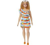 Barbie Loves The Ocean Vestido Flores Muñeca Rubia Hecha de plástico Reciclado, Juguete sostenible +3 años (Mattel HLP92)