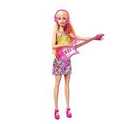 Barbie Malibú Muñeca Rubia con Guitarra de Juguete y Accesorios de música, Regalo para niñas y niños +3 años (Mattel GYJ23)