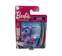 Barbie Mattel HFG34 Dreamtopia Lollipop Unicorn Glitter Melena Mini Unicornio Figura para Niños 5 cm Lila Pequeño