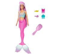 Barbie Mermaid Doll with 7-Inch-Long Pink Fantasy Hair and Colorful Accessories