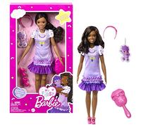Barbie- Mi Primera, Juguete para niñas y niños de más de 3 años, Mi Primera Brooklyn Muñeca Morena, muñeca más Grande de 34 cm, con Cuerpo blandito y Accesorios (Mattel HLL20)