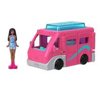 Barbie Mini Barbieland Caravana para mini figuras con muñeca Brooklyn pequeña que cambia de color con el agua, juguete +4 años (HYF39)