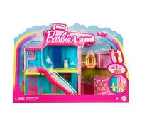 Barbie Mini Barbieland Casa de muñecas de dos pisos para mini figuras con muñeca pequeña afroamericana y accesorios sorpresa, juguete +4 años (HYF46)