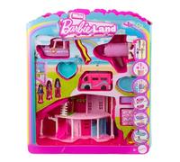 Barbie Mini Barbieland Dreamhouse y 3 vehículos, Set de Juego con casa de muñecas, 3 Mini Figuras, Dreamcamper, Barco, avión y Accesorios, Juguete Regalo para niños y niñas +4 años, JDB86