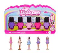 Barbie Mini BarbieLand Fashionistas Pack de 5 muñecas, minimuñecas de 3,81cm con embalaje en forma de esmalte de uñas, colección instantánea con revelaciones sorpresa, JGL28
