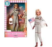 Barbie Muñeca coleccionable Miss Astronaut JBJ48 – Traje plateado, botas espaciales y casco 1965