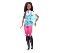 Barbie Misterios: En Busca de la Yegua Perdida Brooklyn Jinete, Muñeca afroamericana Vestida con Ropa de equitación, pantalón Rosa y Casco Azul, Inspirado en la Serie, +3 años, HXJ39