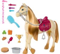 Barbie Misterios: En Busca de la Yegua Perdida Caballo Dance & Show, Caballo de juguete con sonidos para muñecas con trofeo y accesorios de establo, inspirado en la serie,+3 años, HXJ42