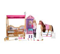 Barbie - Set de juego Superestablo Misterios Muñeca rubia, caballo y +25 accesorios JDN43