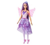 Barbie Moda fantasía Pack Muñeca con ropa y accesorios, muñeca con 8 accesorios, como cola de sirena, alas de hada, collares de la realeza, zapatos y más de 10 looks, JCP74