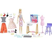 Barbie Modista Muñeca Rubia con Taller de Ropa a la Moda para muñecas y Accesorios, Juguete para niñas y niños +4 años (Mattel HDY90)