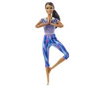 Barbie Movimiento sin límites Muñeca articulada Morena con coleta con Ropa Deportiva de Juguete (Mattel GXF06)