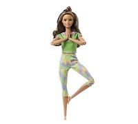 Barbie Movimiento sin límites Muñeca articulada Morena con Ropa Deportiva de Juguete, Multicolor (Mattel GXF05)
