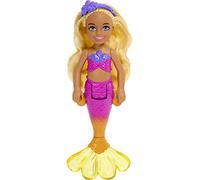Barbie Mu eca de sirena Chelsea con cabello rubio ondulado y cola degradada, juguetes de sirena, accesorio para la diadema