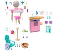 Barbie Muebles para casa de muñecas con Accesorios, Modelos Surtidos, Juguete +3 años (Mattel HJV32)