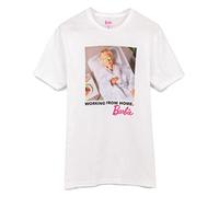 Barbie muñeca Camiseta para Mujer Damas Trabajando Desde casa Novedad Top Blanca M