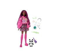 Barbie Extra Conjunto Rosa Muñeca articulada afroamericana con Pelo con mechas, Accesorios de Moda y Mascota de Juguete, +3 años (Mattel HKP93)