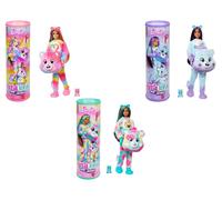 Barbie Cutie Reveal Care Bears Serie 2 Good Vibes Bear Muñeca y accesorios con 10 sorpresas, incluye cambio de color y un osito en miniatura, JFV62