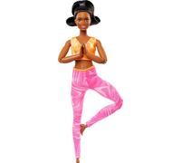 Barbie Muñeca de moda hecha para mover, morena con camiseta deportiva extraíble y pantalones, 22 "articulaciones" flexibles