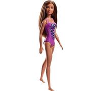 Barbie - Muñeca Fashionista, Playera con bañador Lila (Mattel FJD98)