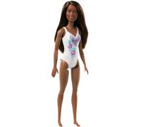 Barbie - Muñeca Fashionista Playera con Bañador Morena, Multicolor (Mattel Fjd99)