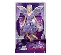 Barbie Muñeca Hada de los Dientes con Vestido añil, alas, Varita y Accesorios, Colección Signature, Juguete de colección para Adultos y +6 años (JCW43)