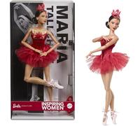 Barbie Muñeca inspiradora para mujer, colección de Maria Tallchief con disfraz de ballet Firebird, vestido rojo brillante con postizo biselado