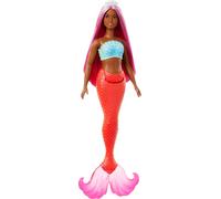 Barbie Muñeca Sirena con Cabello de fantasía Magenta y Diadema, Cuerpo con Curva