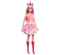 Barbie muñeca Unicornio con Pelo Rosa fantasía | Con conjunto colorido y accesorios temáticos de unicornio, 3+ años