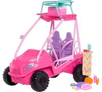 Barbie Mysteries: Beach Detectives Conjunto de juego con todoterreno de playa de juguete y más de 10 accesorios, como silla de playa y toalla, JFV68