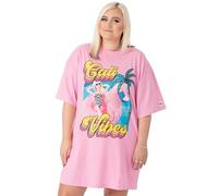 Barbie Oversized T-Shirt Vestido Damas Mujeres | Adultos California Vibes Sunbathing Doll Short Sleeve Summer Outfit Pink Ropa Regalos