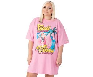 Barbie Oversized T-Shirt Vestido Damas Mujeres | Adultos California Vibes Sunbathing Doll Short Sleeve Summer Outfit Pink Ropa Regalos