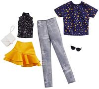 Barbie Pack de Moda para muñecas Barbie y Ken Estampado de Estrellas (Mattel GHX70)