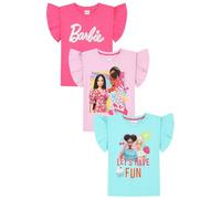 Barbie Paquete de 3 camisetas para niñas, rosa, 5-6 años