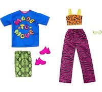 Barbie Paquete de Ropa, Moda y Accesorios, muñecas de Moda, el Juego Incluye 2 Looks completos con Trajes Vibrantes y Piezas de Estilo