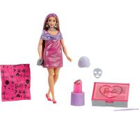 Barbie Party Unboxed Serie Glam Party Pink Sparkle Muñeca y accesorios con 10 sorpresas que incluyen cambio de color, JFY67